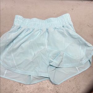 Women's Light Blue Athletic Shorts LULULEMON Running Size 8 NWOT